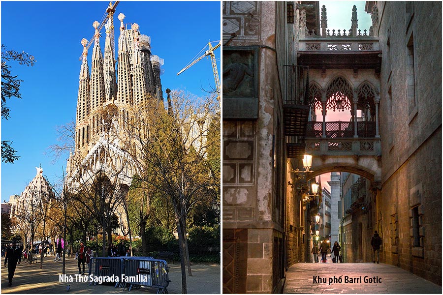 Sagrada Famillia và Barri Gotic - Tour Tây Ban Nha -Cuba