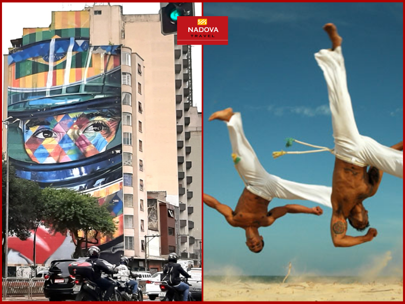 Những loại hình nghệ thuật của người Brazil - Từ những Graffiti đường phố đầy sắc màu, đến bộ môn võ thuật Capoeira.