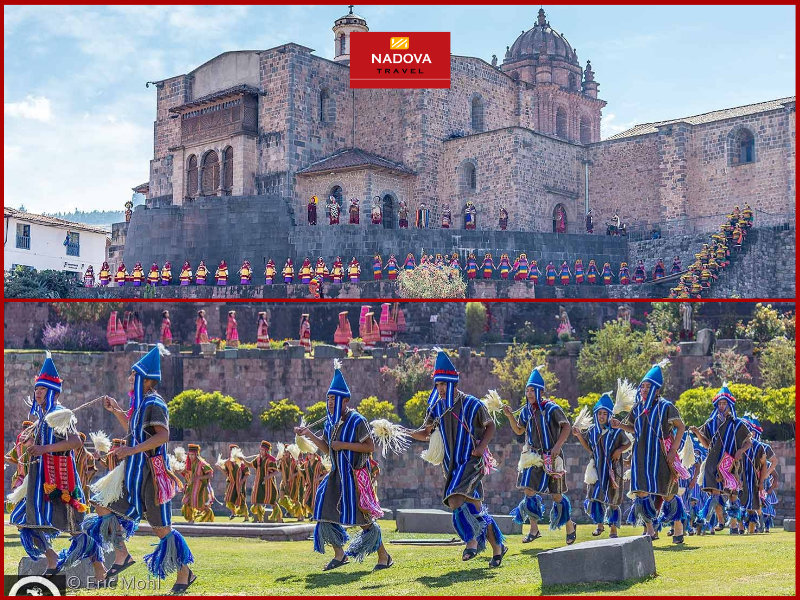 Hàng trăm ngàn người trong trang phục truyền thống lộng lẫy nhảy múa dưới đền Qorikancha cùng tiếng nhạc truyền thống, tiếng tù và vang vọng khắp phố cổ Cusco.