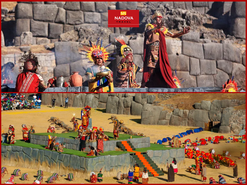 Sapa Inca thực hiện bài khấn Mặt Trời, gửi lời cầu nguyện cho mùa màng tươi tốt, mưa thuận gió hòa và sự an lành cho muôn dân.