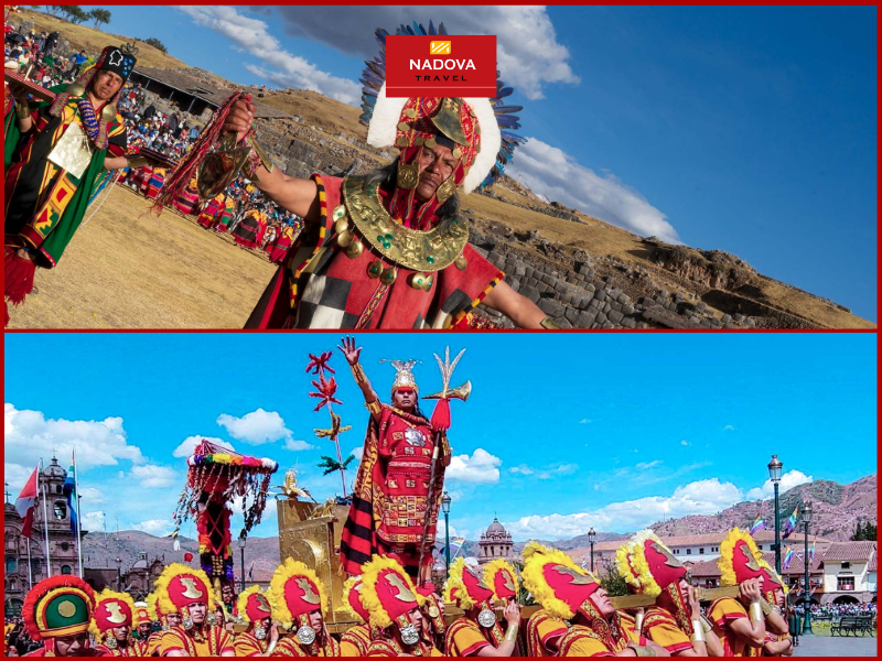 Vị vua Sapa Inca được kiệu trên vai trên một chiếc anda mạ vàng bởi các orejones, diễu hành trong tiếng nhạc cụ hân hoan, tiếng hát của các acllas và đọc diễn văn cảm ơn thần linh.