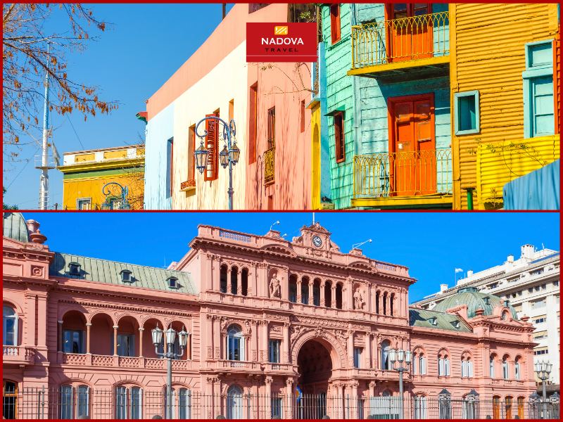 La Boca - Khu phố nghệ thuật của Buenos Aires và Casa Rosada (Dinh Hồng) - Dinh Tổng thống Argentina.